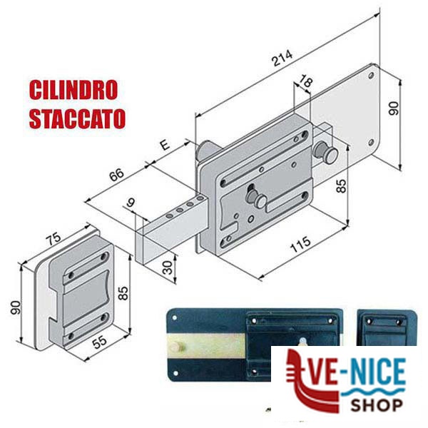 SERRATURA FERROGLIETTO 6 MANDATE 012.50.80.1 WELKA 01250801 WELKA SERR.LEGNO APPLICARE S - immagine 2