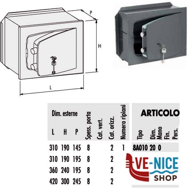 CASSAFORTE CHIAVE 420x300 p.245 8A010.41 CISA 8A010.41.0 CISA CASSEFORTI S - immagine 2