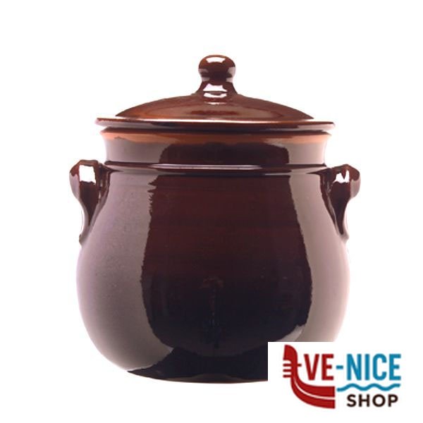 PENTOLA 2 MANICI COPERCHIO cm 20 BRUNA COLI' PR11BR20 PENTOLE TERRACOTTA C - immagine 3
