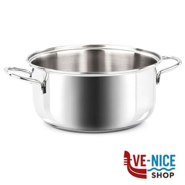 CASSERUOLA INOX 2 MANICI cm 22 BONITA BARAZZONI 266102022 PENTOLE ACCIAIO BARAZZONI C - immagine 2