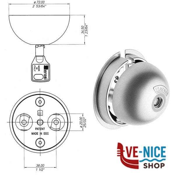 SERRATURA SIC.FURGONI UFO CLASSIC MERONI 8080331215D MERONI CILINDRI S - immagine 2