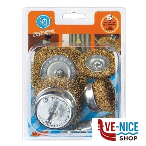 SPAZZOLE ACCIAIO KIT Pz 5 497.02 PG 497.02 PG F - immagine 3