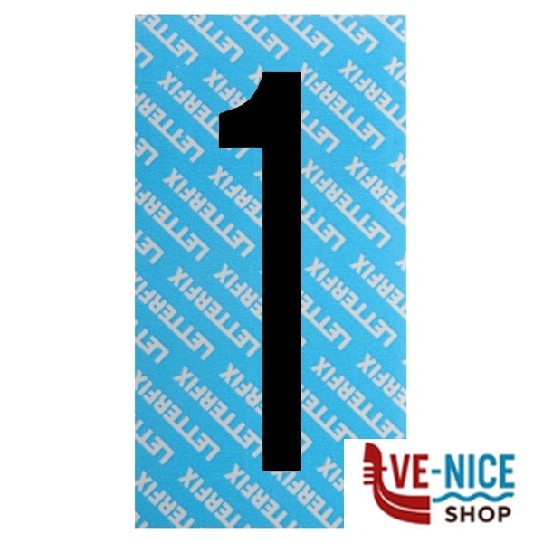 NUMERO ADESIVO NERO SERIE T80 1 LETTERFIX KTC081 SEGNALETICA F - immagine 2