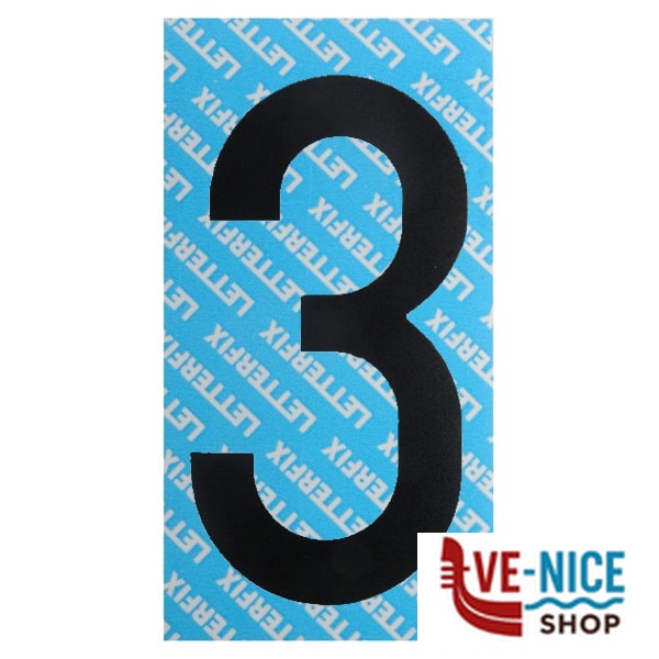 NUMERO ADESIVO NERO SERIE T80 3 LETTERFIX KTC083 SEGNALETICA F - immagine 4