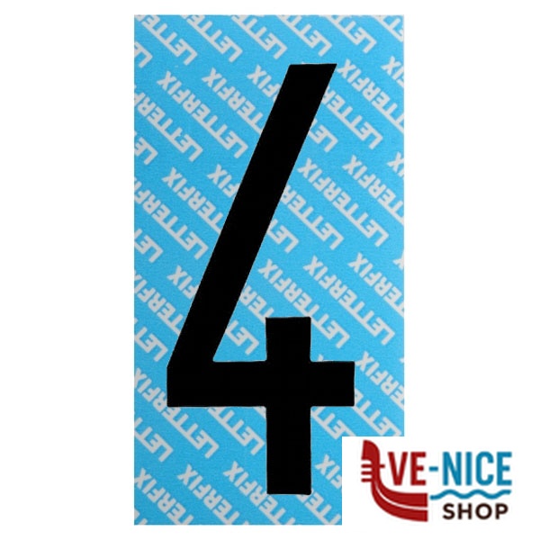 NUMERO ADESIVO NERO SERIE T80 4 LETTERFIX KTC084 SEGNALETICA F - immagine 4