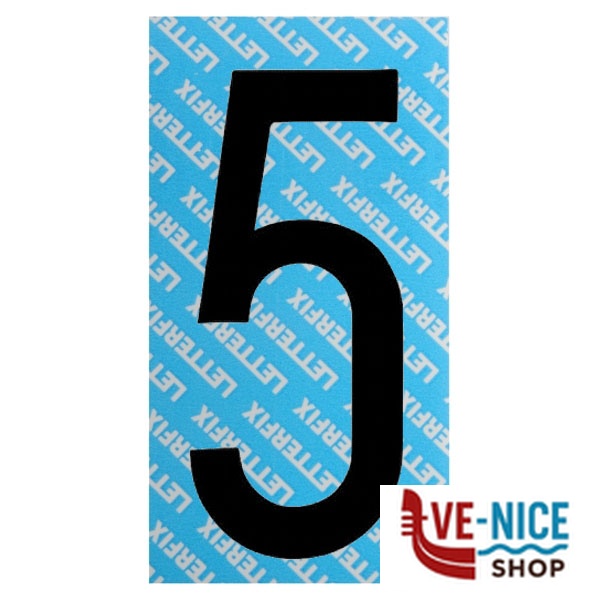 NUMERO ADESIVO NERO SERIE T80 5 LETTERFIX KTC085 SEGNALETICA F - immagine 4