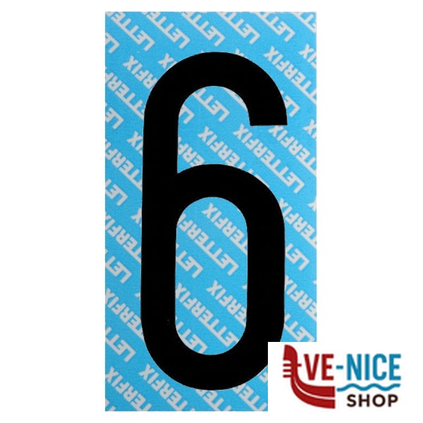 NUMERO ADESIVO NERO SERIE T80 6 LETTERFIX KTC086 SEGNALETICA F - immagine 2