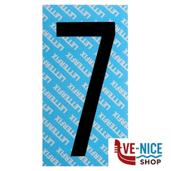 NUMERO ADESIVO NERO SERIE T80 7 LETTERFIX KTC087 SEGNALETICA F - immagine 3