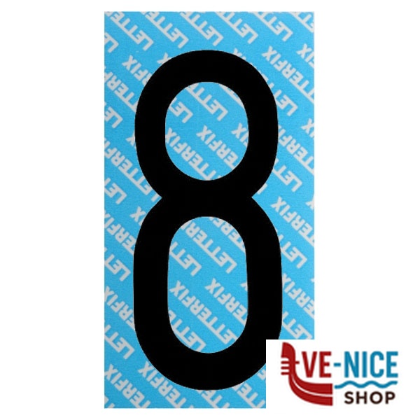 NUMERO ADESIVO NERO SERIE T80 8 LETTERFIX KTC088 SEGNALETICA F - immagine 3