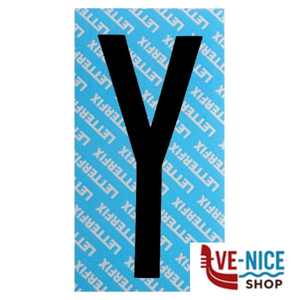 LETTERA ADESIVA NERO SERIE T80 Y LETTERFIX KTC08Y SEGNALETICA F - immagine 2