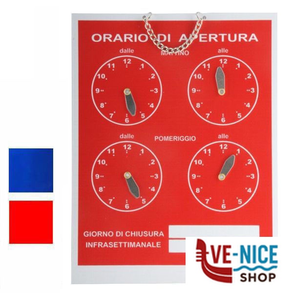 CARTELLO ORARIO 4 OROLOGI TEMPOPOL BLU cm 16x21 T00279 SEGNALETICA F - immagine 3