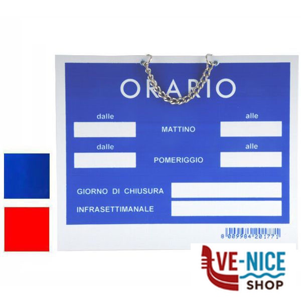 CARTELLO ORARIO APERTURA TEMPOPOL BLU cm 15x11 T00177 SEGNALETICA F - immagine 3