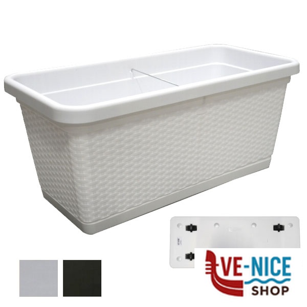 VASO NATURAL RETT. MOKA 80x40 h 34 STEFANPL 75351 VASI PLASTICA F - immagine 2