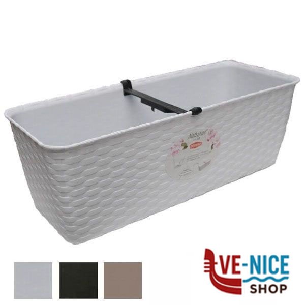 VASO NATURAL RETT. BIANCO 50x18 h 16 STEFANPL 73500 VASI PLASTICA F - immagine 3