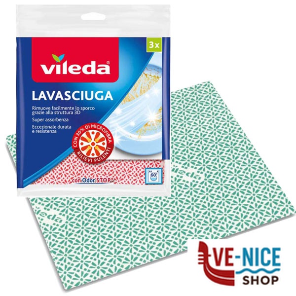 PANNO MULTIUSO LAVASCIUGA Pz 3 cm 36x34 VILEDA 175353 VILEDA C - immagine 2