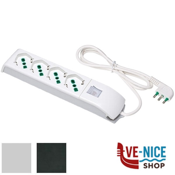 MULTIPRESA 4x2PT SK INT BIANCO FIDO 410100 FME 410100 AVVOLGICAVI E PROLUNGHE F - immagine 3