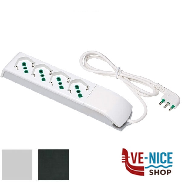 MULTIPRESA 4x2PT SK BIANCO FIDO 410110 FME 410110 AVVOLGICAVI E PROLUNGHE F - immagine 2