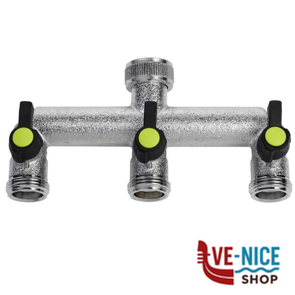 PRESA 3 RUBINETTI 3/4F + 3/4M OTT 468B AQUATECH 468B RACCORDI GIARDINAGGIO F - immagine 4