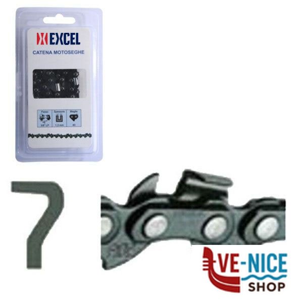 CATENA MOTOSEGHE 3/8" N1C-50E EXCEL 07446 D-050-50DL MOTOSEGHE CATENE F - immagine 3