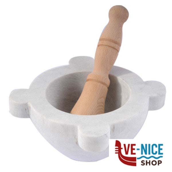 MORTAIO MARMO PESTELLO LEGNO cm 18 MORTAI C - immagine 2