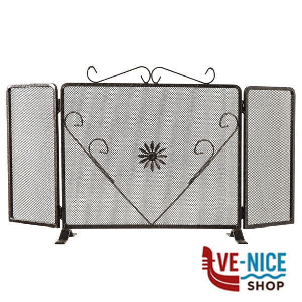 PARASCINTILLE 3 ALI DECORO cm 90 h50 LAPILLO 12855 ACCESSORI CAMINETTI F - immagine 4