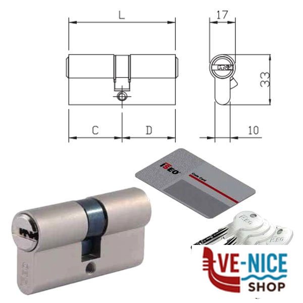 CILINDRO INFILARE R6 NEW 90-40-50 8809405095 ISEO 8809405095 ISEO CILINDRI S - immagine 3