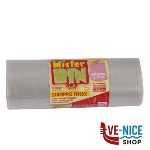 SACCO IMM.LEGACCI TRASPAR.70x110 g 60 Pz 20 MR.BIN MB70110MY40 SACCHI IMMONDIZIA C - immagine 3