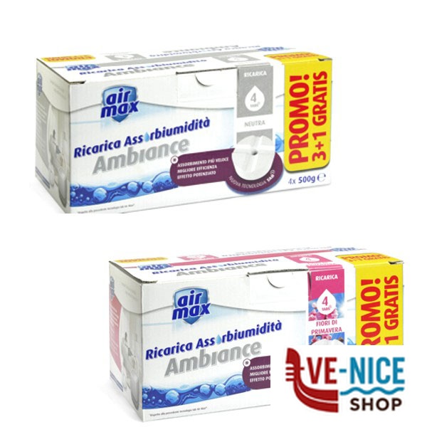 AMBIANCE RICARICA TAB+ 500 NEUTRA Pz.4 AIRMAX D0296 DEUMIDIFICATORI E ANTIMUFFA C - immagine 2