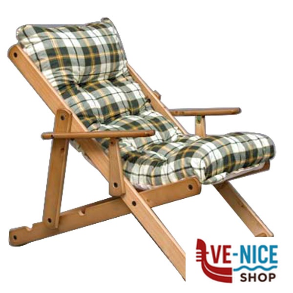 POLTRONA LEGNO PIEGHEVOLE RELAX MASLEGNO MAS010 ARREDO GIARDINO LEGNO C - immagine 2