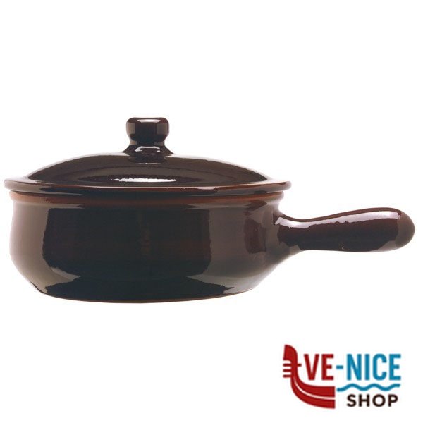 CASSERUOLA 1 MANICO COPERCHIO cm 25 BRUNA COLI' PR09BR25 PENTOLE TERRACOTTA C - immagine 3