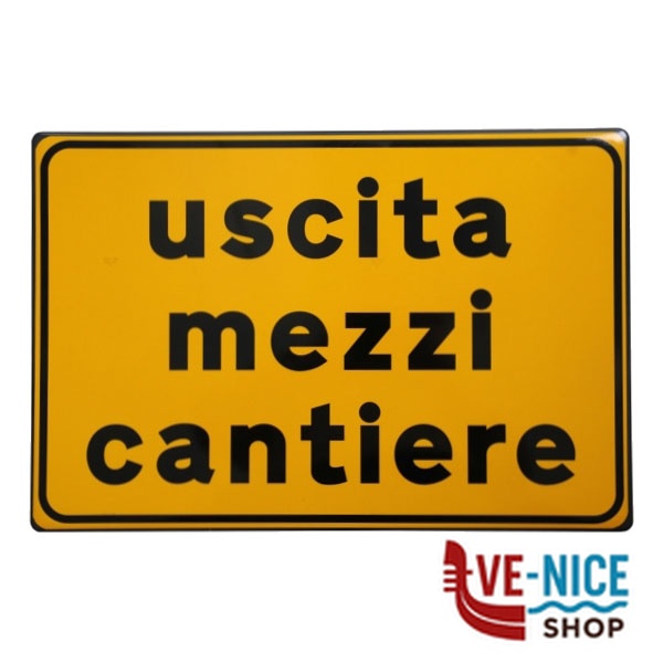CARTELLO STRADALE USCITA MEZZI CANTIERE 3G 003406011 SEGNALETICA F - immagine 3