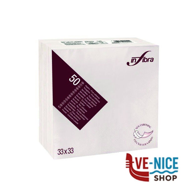 TOVAGLIOLO 2V CLASSIC BIANCO Pz 50 33x33 INFIBRA I-0101N MONOUSO TOVAGLIE/TOVAGLIOLI C - immagine 2
