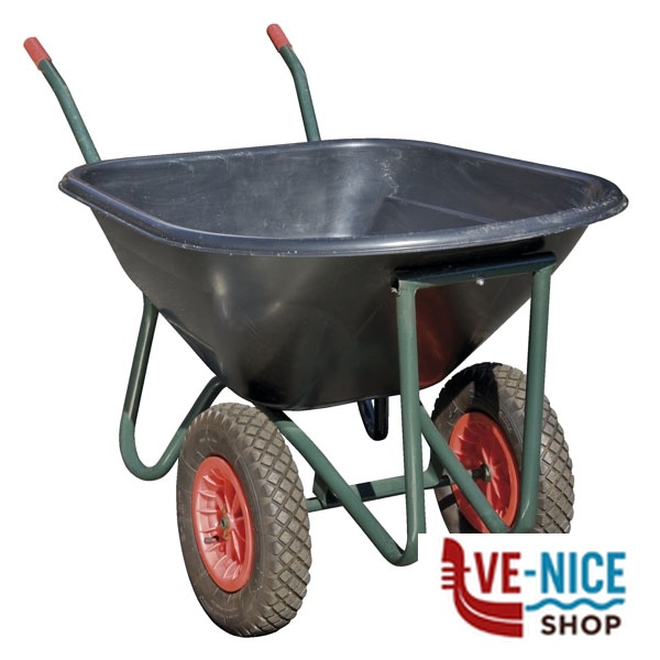 CARRIOLA VASCA PLASTICA CINQUESTALLE 2 RUOTE SMAI 3VER03 CARRIOLE GIARDINO F - immagine 4