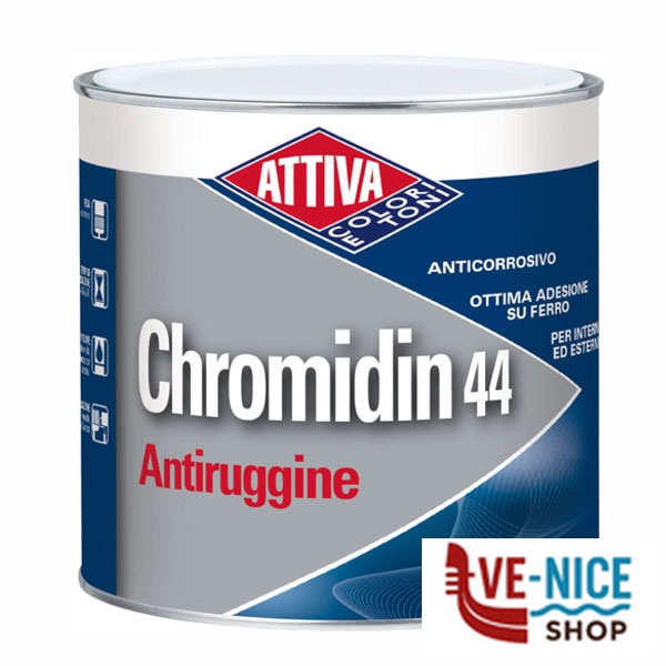 ANTIRUGGINE l 2,5 GRIGIO CHROMIDIN 44 ATTIVA 77533 0099 ANTIRUGGINI F - immagine 2