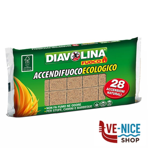 ACCENDITORE CUBETTI ECOLOGICO Pz 28 DIAVOLINA 15312 ACCENDITORI-PULITORI F - immagine 4