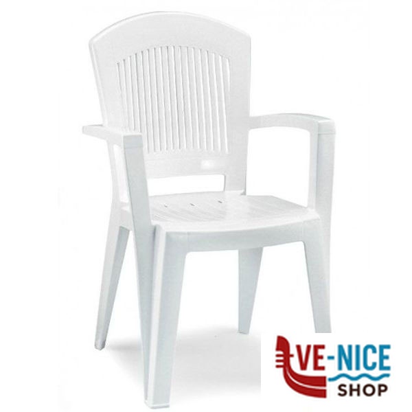 SEDIA RESINA BRACC.SUPERELEGANT BIANCA 1900 SCAB 1900 ARREDO GIARDINO SCAB C - immagine 3
