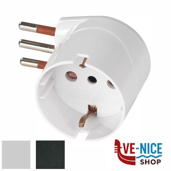 ADATTATORE SCHUKO 10A 2P+T NERO 90^ ROSI RS78028 SPINE E ADATTATORI ELETTRICI F - immagine 2