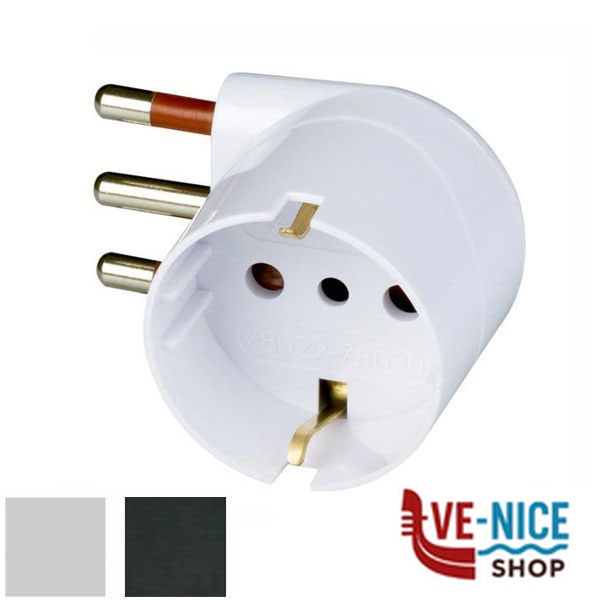 ADATTATORE SCHUKO 16A 2P+T BIANCO 90^ ROSI RS78029 SPINE E ADATTATORI ELETTRICI F - immagine 3