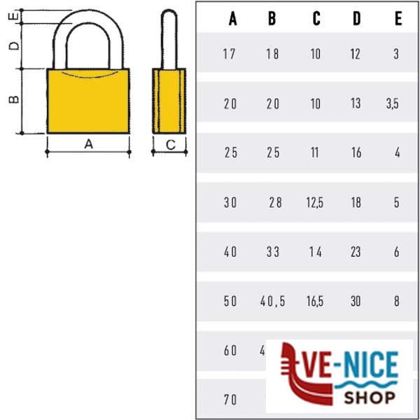 LUCCHETTO OTTONE mm 60 POTENT 2760 POTENT LUCCHETTI S - immagine 2