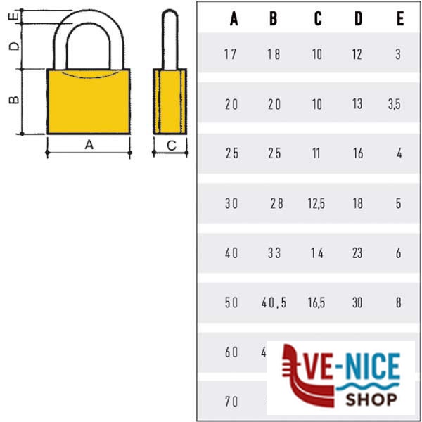 LUCCHETTO OTTONE mm 17 POTENT 2715 POTENT LUCCHETTI S - immagine 2