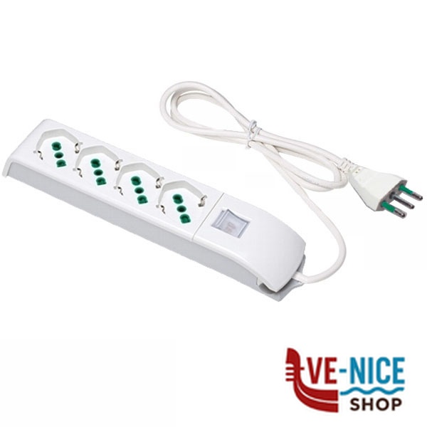 MULTIPRESA 4x2PT SK INT BIANCO FIDO 4101004 FME 4101004 AVVOLGICAVI E PROLUNGHE F - immagine 2