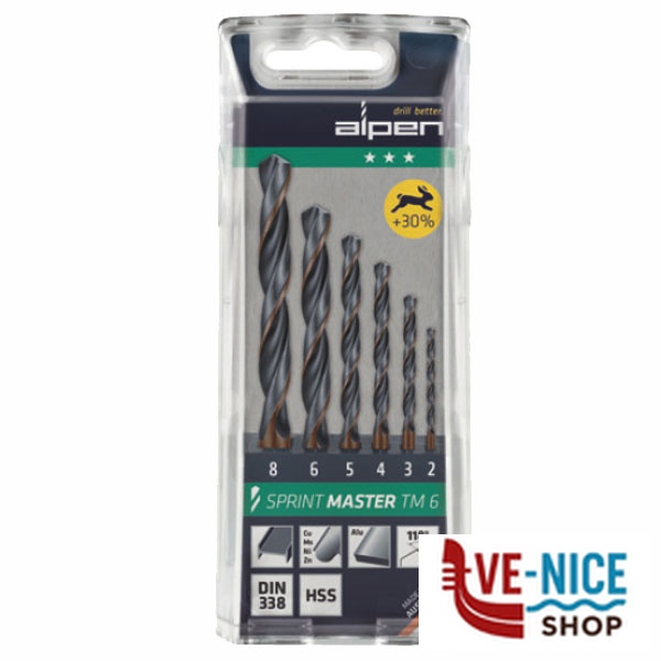 PUNTE HSS SPRINT MASTER Sr Pz 6 mm 2/ 8 618 ALPEN 811122100 PUNTE ELICOIDALI SERIE F - immagine 3