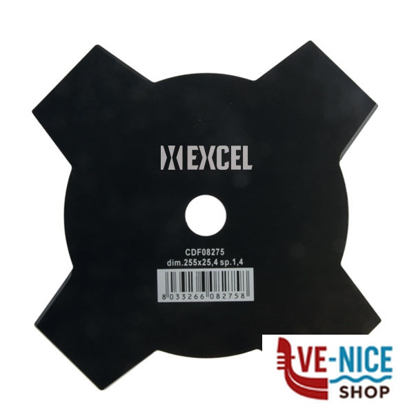 DISCO ACCIAIO 4 DENTI mm 255 EXCEL 08275 AT1505 DECESPUGLIATORI E ACCESSORI F - immagine 4