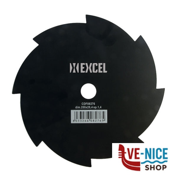 DISCO ACCIAIO 8 DENTI mm 255 EXCEL 08276 AT2006-4 DECESPUGLIATORI E ACCESSORI F - immagine 2