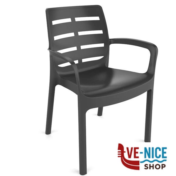 SEDIA RESINA BRACC.BORNEO ANTRACITE PROGARDEN BOR040AN ARREDO GIARDINO PROGARDEN C - immagine 2