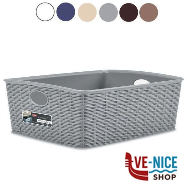 CESTINO ELEGANCE HIGH MOKA cm 25x20 h 10 STEFANPL 30972 CESTINI PORTAOGGETTI C - immagine 2