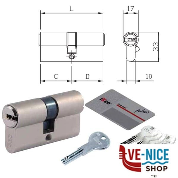 CILINDRO INFILARE R6PLUS 85-40-45 82R6040459C ISEO 82R6040459C ISEO CILINDRI S - immagine 2