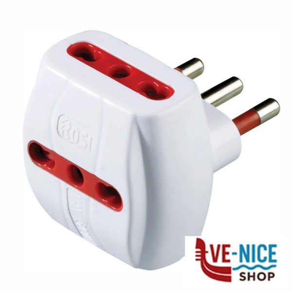 ADATTATORE TRIPLO SICUREZZA 10A+T BIANCO ROSI RS78041T SPINE E ADATTATORI ELETTRICI F - immagine 4