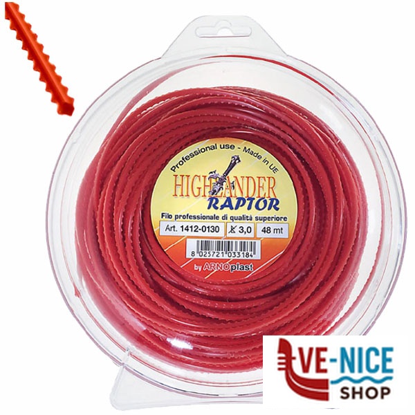 FILO NYLON SEGHETTATO mm 3,0 m 24 HIGHLANDER 1411-0130 DECESPUGLIATORI E ACCESSORI F - immagine 2