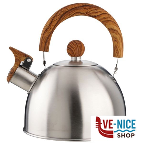 BOLLITORE INOX FISCHIO MANICO LEGNO l 2,5 EVA 013773 BOLLITORI C - immagine 3